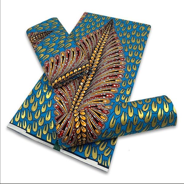 Tessuto e cucito Tessuto africano cera d'oro Roba di cotone Rapper Batik Ankara Materiale originale di alta qualità Pagne Maintenant 230721