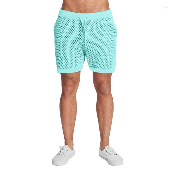 Männer Shorts 2023 Sommer Hohl Eis Kühle Seide Gestrickte T-shirt Lose Dünne