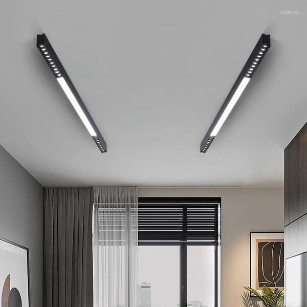 Luminárias de teto Sala de estar Sem lâmpada principal Superfície magnética Sala de jantar Corredor Long Strip LED Varanda