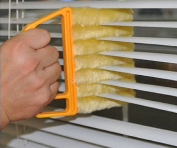 Escova de limpeza de janela de microfibra útil para ar condicionado, mini limpador de persianas, escova de pano de limpeza lavável