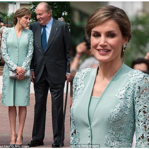 Classy Mint Green Mother of the Bride Dressings Новое кружевное платье для выпускного вечера с двумя кусочками с курткой Особые случаи Формальная вечерняя одежда 259r