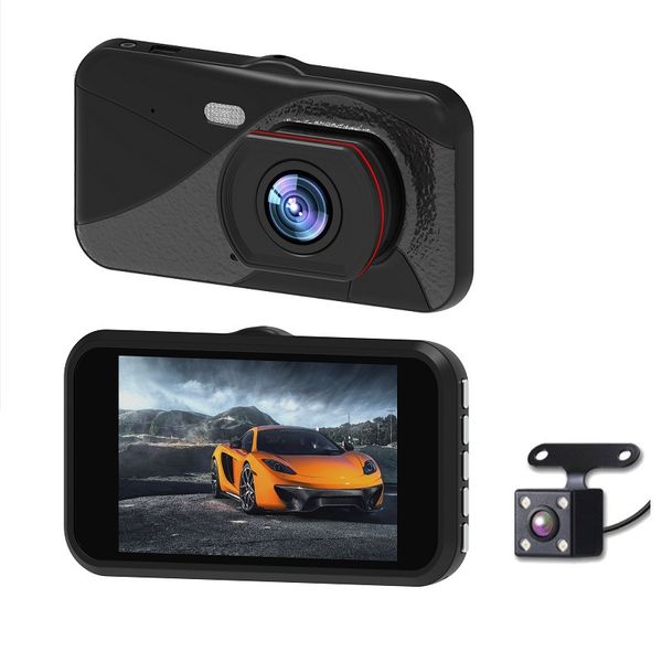 DVR de carro de 4,0 polegadas Tela IPS de lente dupla HD 1080P câmera frontal + traseira Gravador de vídeo Registrador de vídeo Carcam Dash Cam Vehicle F58