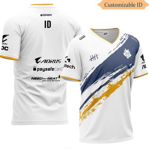 Camisetas Masculinas Lol G2 E-sports Team Uniforme Jerseys Custom ID T Shirt Fãs T-shirt Men Women Tshirts Custom T-Shirt Sleeve Style Tops Type