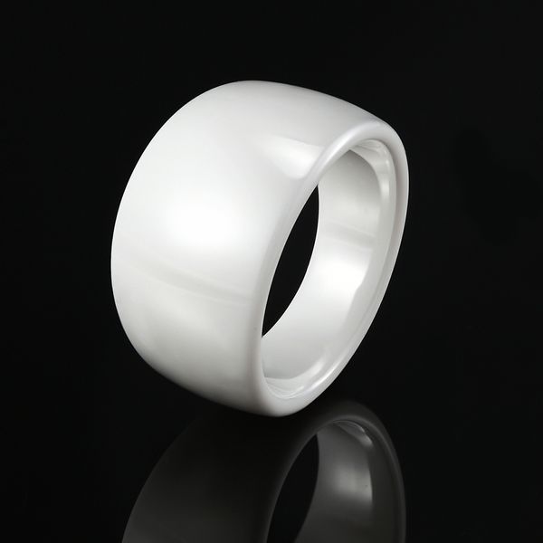 Design clássico preto branco liso curvado anel de cerâmica para homens e mulheres anéis de jóias de alta qualidade aniversário de casamento melhor presente