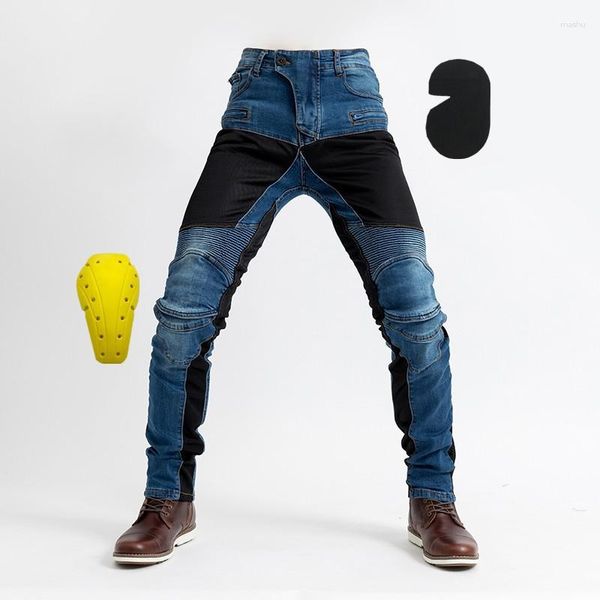 Jeans da uomo Collezione casual Pantaloni da moto traspiranti da uomo classici in denim Pantaloni da moto da uomo Four Seasons