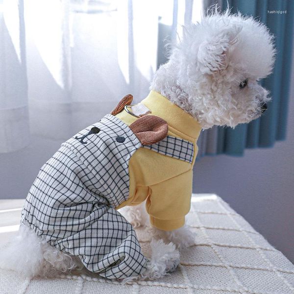 Abbigliamento per cani Vestiti per animali Tuta primaverile per cartoni animati Cucciolo Orso Bella coppia Abito Pantalone Vestito caldo Costume piccolo