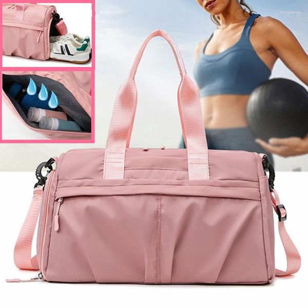 Açık çantalar adam spor çantası su geçirmez yüzme bolsas büyük fitness hafta sonu yoga çantaları spor için paketleme ayakkabı cep