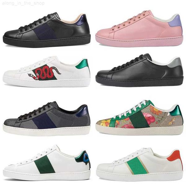 Scarpe eleganti casual Italia Ace Bee Snake Sneakers ricamate in pelle Uomo Tiger Chaussures Incastro Scarpe bianche Walking Sports Designer Scarpe da ginnastica 8vqb