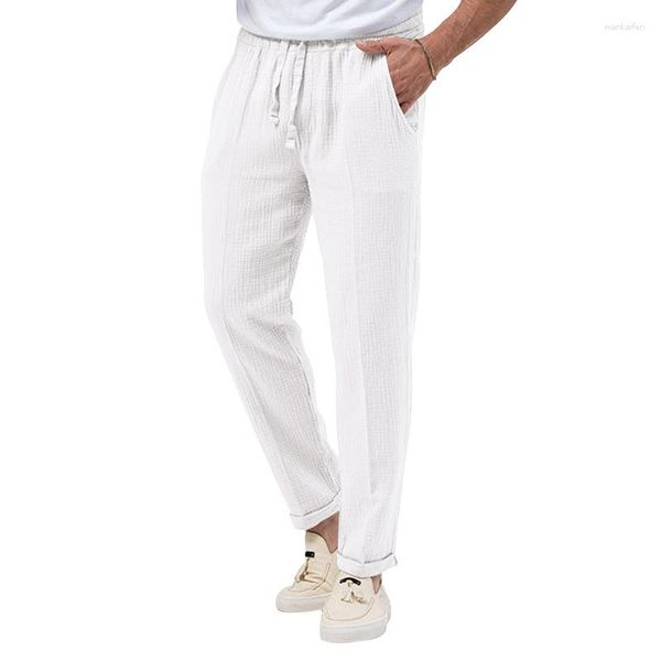 Мужские брюки 2023 весна/летняя модная тенденция тяги шнур с твердым клетчатым повседневным рабочим ношением