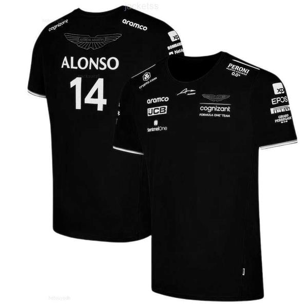 Herren-T-Shirts 2023 Aston Martin F1 Herren-T-Shirt-Kollektion Alonso-Hut mit Kurzarm-Mode-T-Shirt Top Sommer übergroße Kinderkleidung