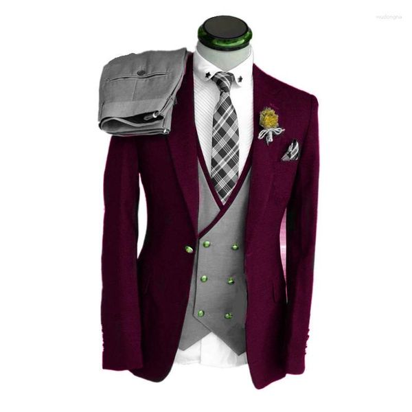 Ternos masculinos terno personalizado lapela entalhe smoking jaqueta blazers traje de halloween elegante para homem de luxo terno casamento 5111