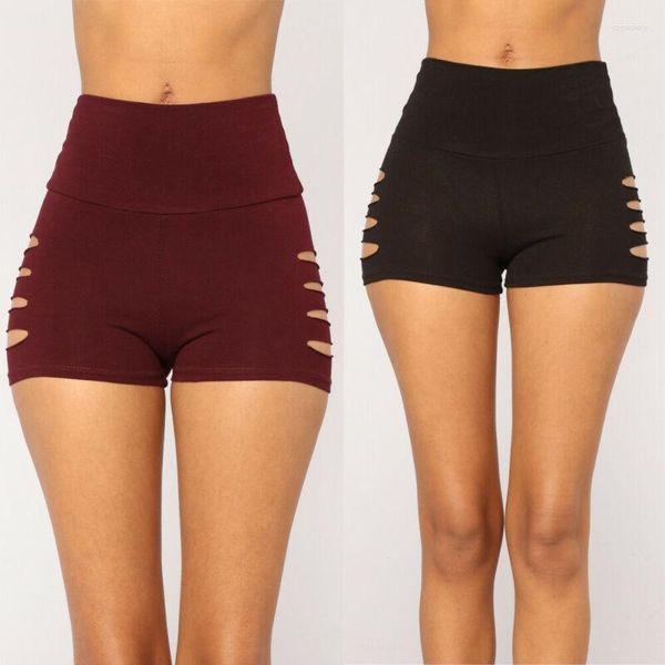 Shorts Feminino Moda Feminino Oco Calça de Ginástica Dance Cintura Alta Esportes Bodycon Elástico Workout Bottoms Drop