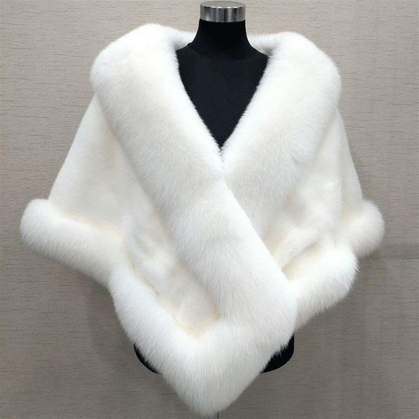 Abiti da sposa 10 colori Ordini misti Autunno inverno lungo volpe faux fur abito da sera scialle mantello sciarpa femminile Party Cocktail243Y