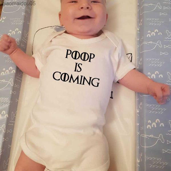 Poop Is Coming Lustiger Druck Baby Strampler Kleinkind Jungen Mädchen Niedlicher Strampler Kurzarm Kleidung L230712