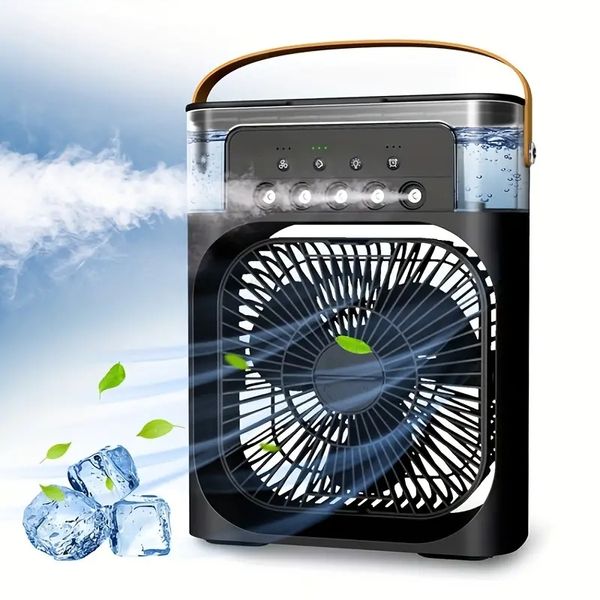 1pc, Ventilatore elettrico, Condizionatore d'aria di raffreddamento portatile Fen, Ventilatore solare ricaricabile portatile Umidificatore Raffreddatore d'acqua Ventilatore nebulizzato, Essenziale per l'estate