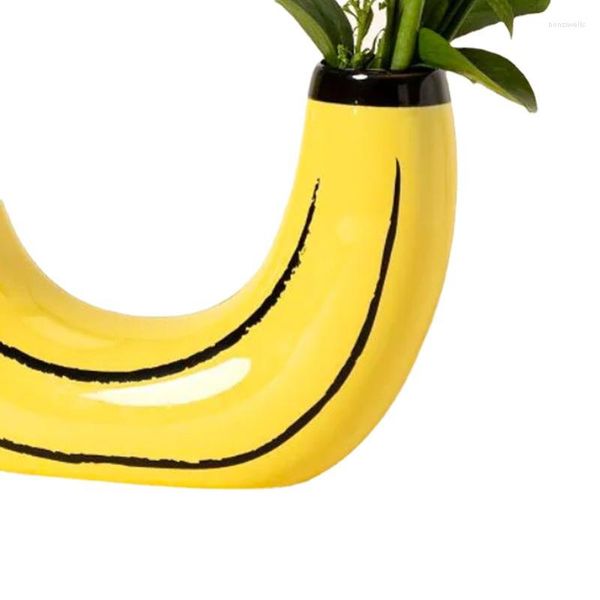 Vasos Simples Vaso Banana Arranjo de Flores Criativo Casa Sala de Estar Restaurante Enfeites Decorativos Resina Artesanato Gota