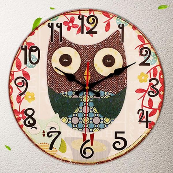 Orologi da Parete Grande Orologio Silenzioso Design Moderno Digitale Shabby Chic Vintage Orologi Home Decor Casale Legno Marij Uana 4B017