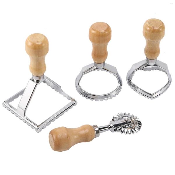 Stampi da forno Set di taglierine per ravioli italiani Pressa per pasta Kit di accessori da cucina Strumento per stampi Timbro Rotella per pasticceria 4 pezzi