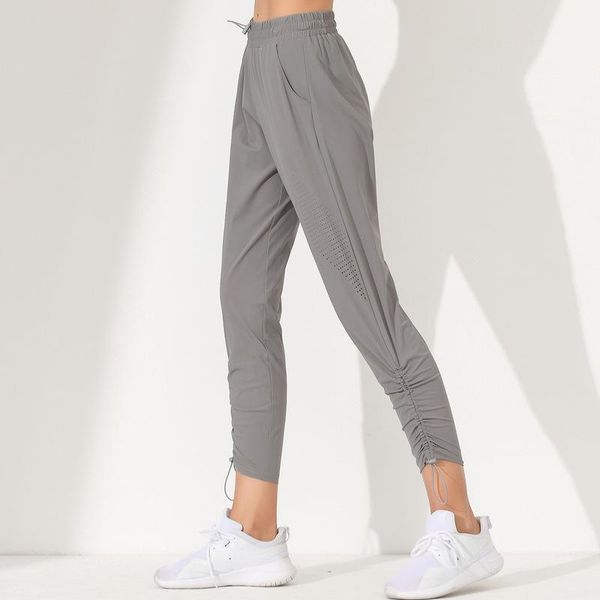 Roupa nova marca com senhoras bolso elástico calças jogger secagem rápida malha respirável perna larga calças de yoga esportes fiess leggings