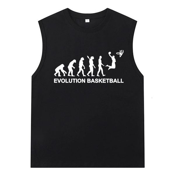 Männer T Shirts Herren Sommer Evolution Basketball Baumwolle Tank Top Lose Beiläufige Ärmellose Männer Gym Tops Männlich Mode Harajuku kleidung 230724