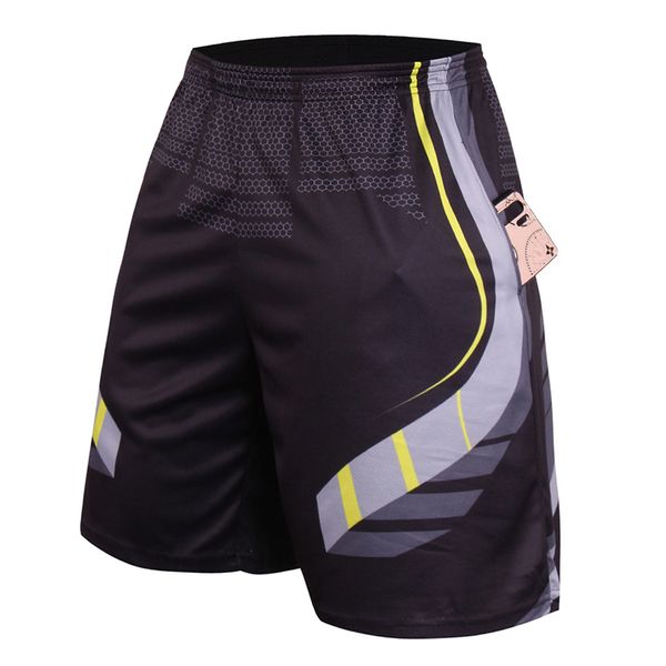 Shorts de corrida para academia masculino crossfit fitness bolsos estampados de secagem rápida shorts elástico para musculação esportes masculinos calças curtas