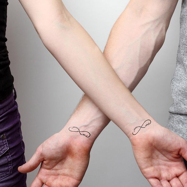 Körper Arm Kunst Aufkleber Paar Fake Tattoo Kit Ärmel Tipps Werkzeuge Liebe Unendlichkeit Symbol Wasserdicht Temporäre Tattoos Männer Frauen