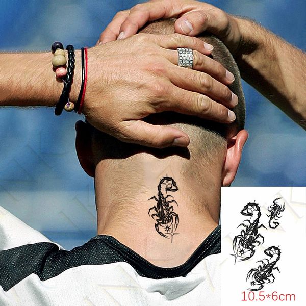 Водонепроницаемая временная наклейка татуировки 3D Скорпион Птица рыба животное лицо боди арт