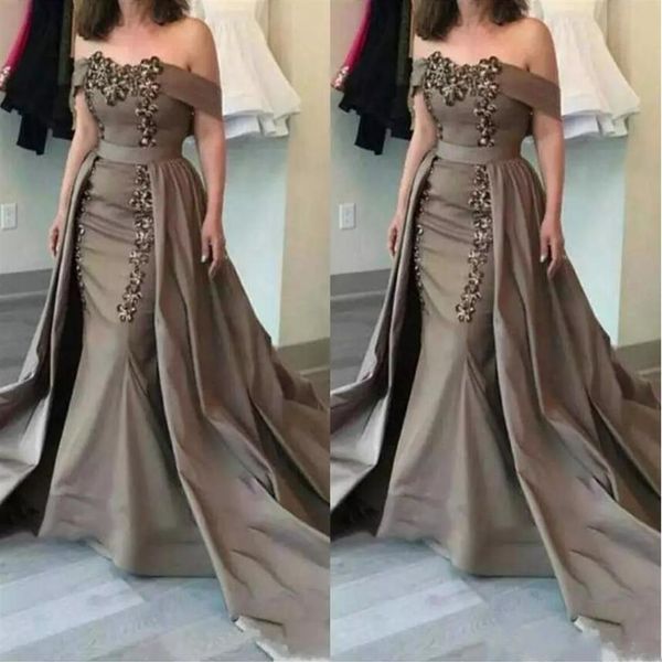 2020 destacável mãe da noiva vestidos fora do ombro faixas lantejoulas e apliques vestidos mãe sereia vestido de noite formal270w