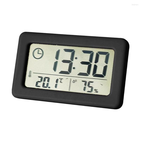 Orologi da tavolo soggiorno per la temperatura del letto Umidità a batteria interna alimentata Desktop Digital Clock Monitor Home Office LCD Display