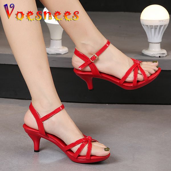 Sandalen Sandalen Damenschuhe Große Größe 43 Dünne High Heels Sommer Candy Farbe Windel High Heels Sexy Nachtclub Party Slider Cross Strap Schuhe 230724