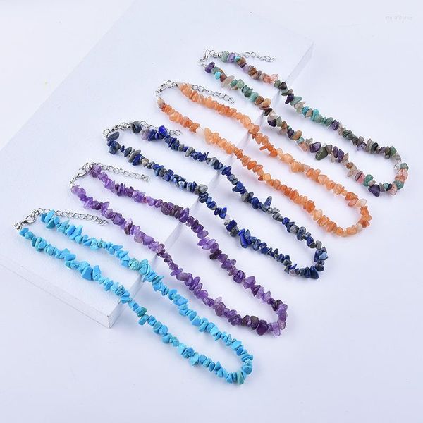 Choker Böhmen Natürliche Opal Amethyst Granat Citrin Perlen Halskette Für Frauen Heilung Irregualr Kristall Splitter Stein Halsketten