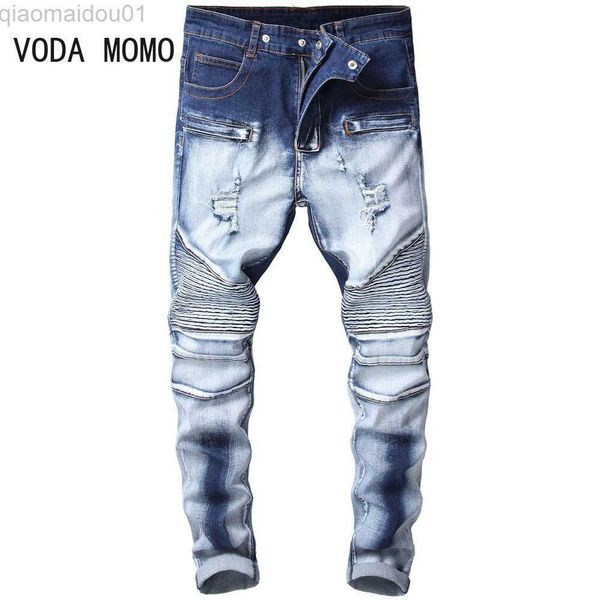 Jeans Masculino 2022 Outono Inverno Calça Masculina Quente Slim Fit Jeans Negócios Moda Calças Denim Engrossadas Calças Masculinas de Lã Stretch Preto Azul L230724