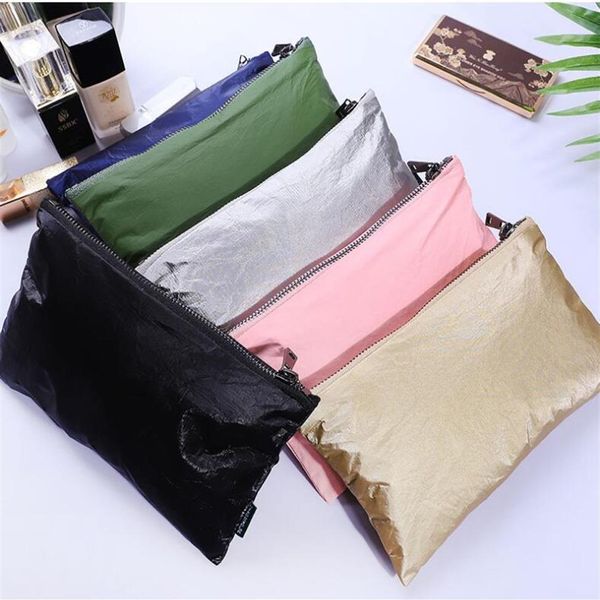 Sacos de armazenamento Tyvek Bolsa cosmética à prova d'água Beleza Maquiagem Bolsa Clutch Artigos de Higiene Pessoal Molhado Maiô 100 pçs Lote 210s