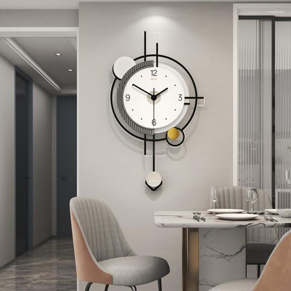 Relógios de parede Relógio de luxo Design moderno Sala de estar Simples Arte silenciosa Mecanismo criativo Reloj Pared Decoração de casa