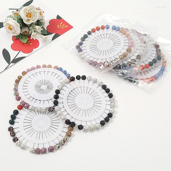 Broches 30 unids/set broche de bola de cristal Pin musulmán Hijab bufanda alfileres Clip boda para mujer con sombrero accesorios de mujer