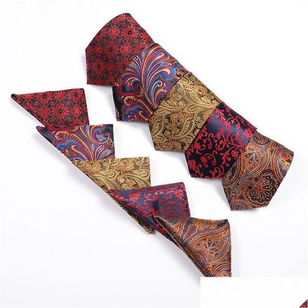 Набор галстуков роскошные мужские галстуки квадратный шарф цветочный пейсли вечеринка карманные квадраты запохей для запох