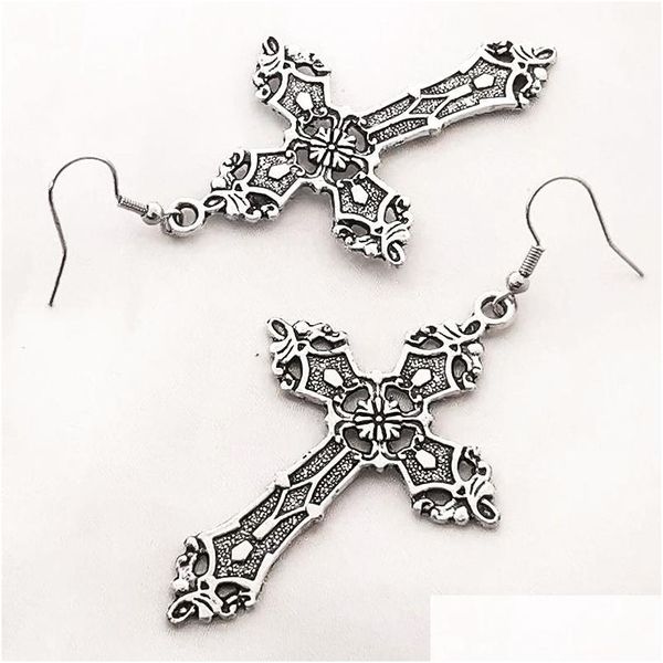 Charme 20 Paar Kreuz Charms Baumeln Ohrringe Halskette Frauen Barock Goth Gothic Vintage Mode Statement Metall Schmuck Zubehör Dh4Hy