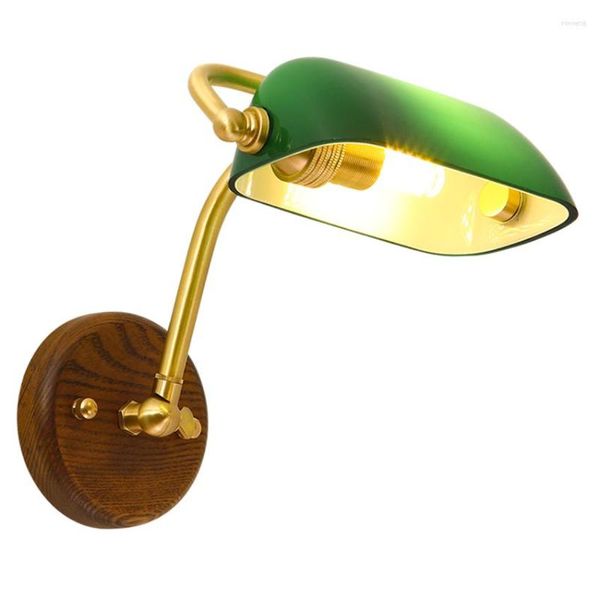 Wandleuchte, Vintage-Stil, grüner Lampenschirm, Bronze-Lampen, Schlafzimmer, Arbeitszimmer, industrieller Gang, Retro-Nachttisch, Spiegel, vordere Bank, Wandlampen, Beleuchtung