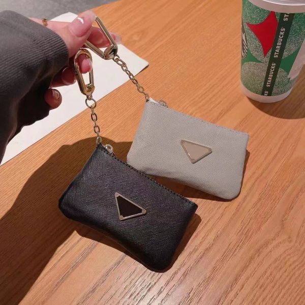 Colhedores unissens womens homens designer keychain key saco de couro de couro keyrings marca de moeda bolsa mini carteiras de moeda cartão de crédito holde 2 opções em 12 cores