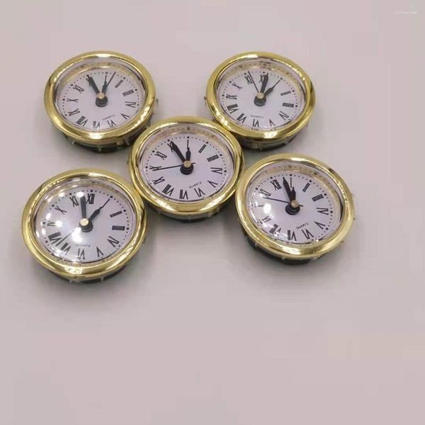Accessori per orologi 5 pezzi Diametro bordo oro 50 mm Orologio al quarzo con inserto per scrivania fai-da-te incorporata