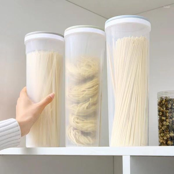Bottiglie di stoccaggio Noodle Box 1.7L Plastica Foro grande e piccolo Cereali Organizzatore da cucina Contenitore per alimenti Contenitori per riso