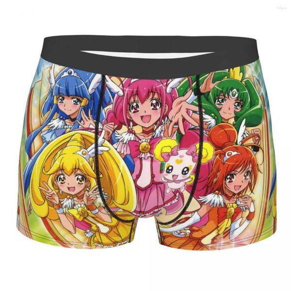 Cueca Smile Precure Anime Men Underwear Glitter Force Yayoi Miyuki Nao Cueca Boxer Shorts Calcinha Macio Para Homme S-XXL
