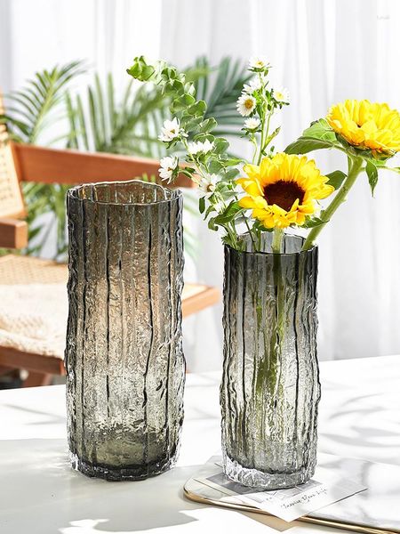 Вазы скандинавской простая первичная цветовая стеклянная ваза Прозрачный цветочный распорядок