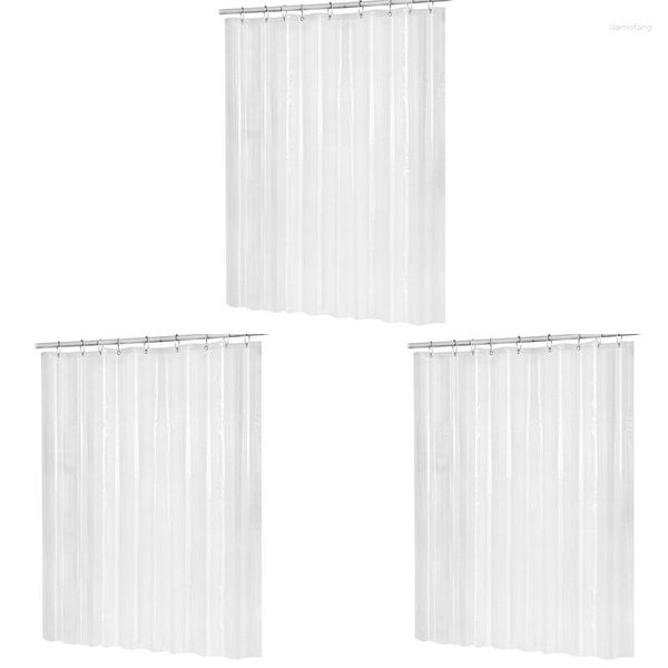 Tende da doccia 3 pezzi 180 cm x 180 cm plastica Peva tenda impermeabile trasparente bianco trasparente bagno di lusso con ganci