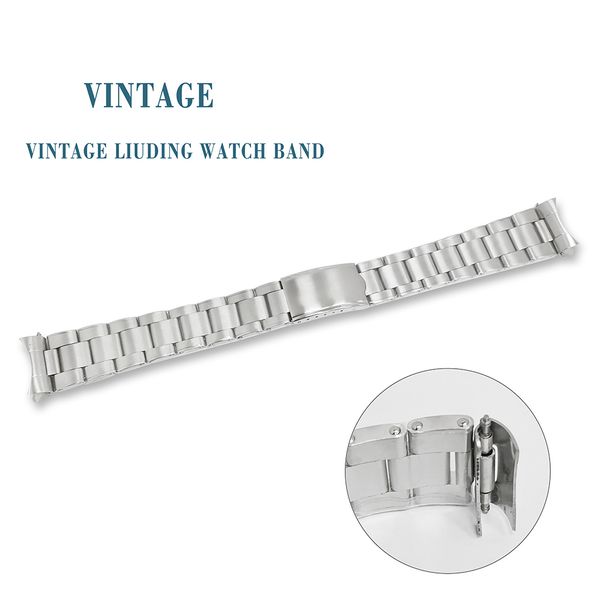 Uhrenarmbänder Uhrenzubehör 20 mm Edelstahl-Vollsanduhrenarmband mit Faltschließe Uhrenarmband Ersatzarmband 230724