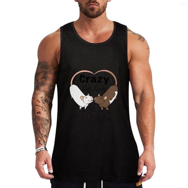 Herren Tank Tops Crazy Rat Lady Design Top Herren Weste Gym Kleidung Mann Fitness