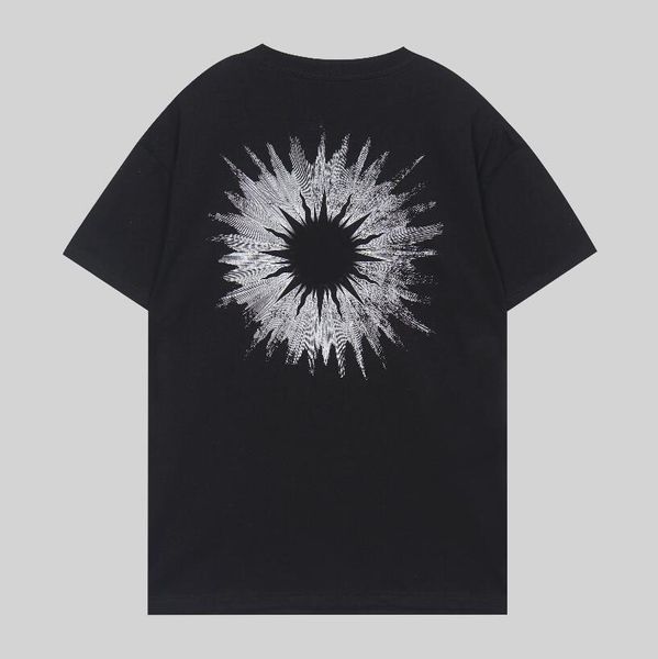 Camisetas masculinas com estampa de flor de sol masculina de manga curta camiseta social club outfits top verão com decote em bico para branco preto