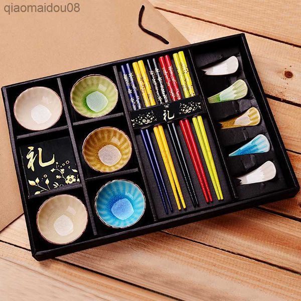 In vendita! Creativo giapponese stoviglie piatti in ceramica sushi stoviglie vento cinese set sushi con confezione regalo L230704