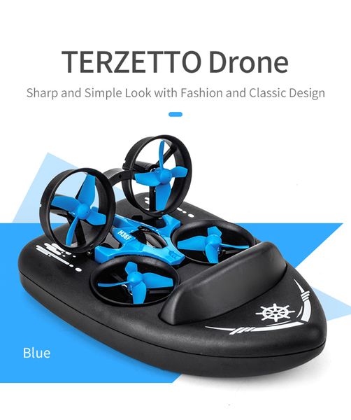 ElectricRC Tekneleri Yükseltilmiş H36 H36F TERZETTO 120 24G 3 1 RC Araç Uçan Drone Land Tutuş Teknesi Quadcopter Model Oyuncak 230724