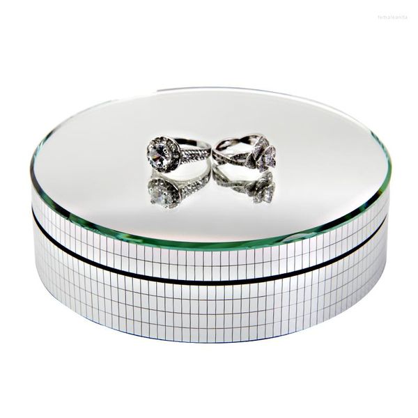 Bolsas para joias de alta qualidade, mesa giratória moderna, suporte mini suporte com cristais de pedra